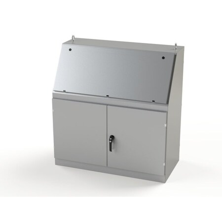 Saginaw Control & Engineering 3 Point Latch with Padlock/Keylock Handle Electrical Enclosures, 50 in H, 23 in D, 48 in W SCE-1448BD